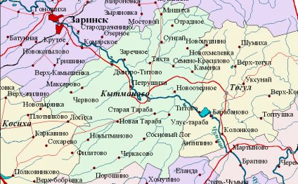 Подробная Карта Алтайского Края